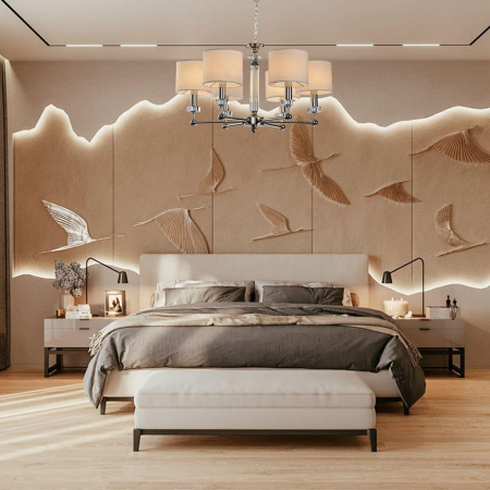 Люстры подвесные — Подвесная люстра Lumien Hall Саленто LH1049/6H-NK-WT купить в 