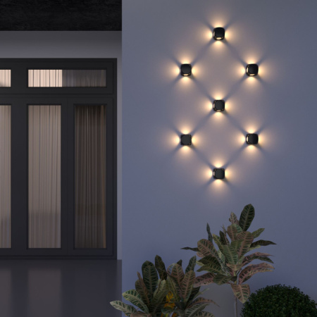 Уличные настенные светильники — Светильник настенный Elektrostandard 1504 TECHNO LED CUBE черный купить в 