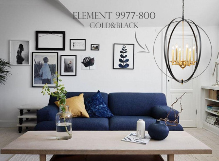 Люстры подвесные — Подвесная люстра iLamp Element 9977-800 GoldBlack купить в  Люстры подвесные — Подвесная люстра iLamp Element 9977-800 GoldBlack купить в