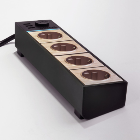 Розетки — Розетка Werkel WL20-04-03 черный/шампань рифленый купить в 