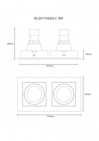 Встраиваемые точечные светильники — Встраиваемый светильник Donolux DL20174SQ2B купить в 