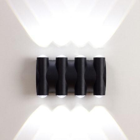 Уличные настенные светильники — Светильник настенный AM Group AM359-8X1W BK 4000K купить в 