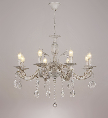 Люстры подвесные — 2524/8 белый с патиной золото купить в 