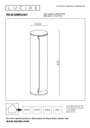 Уличные блоки розеток — Уличный блок розеток LUCIDE 27849/02/29 купить в 