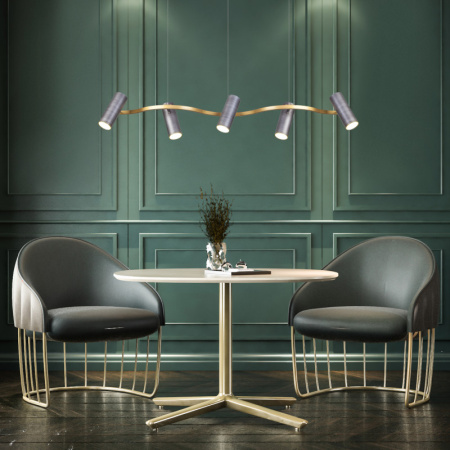 Люстры подвесные — Подвесная люстра Eurosvet 90103/5 матовый серый/золото купить в 