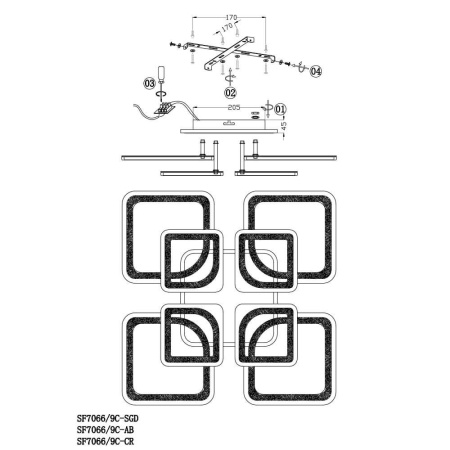 Потолочные люстры — Потолочная люстра Seven Fires Bernt SF7066/9C-CR-RGB купить в 