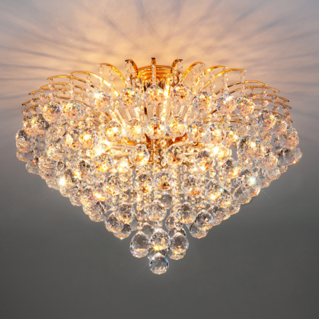 Люстры накладные — Накладная люстра Eurosvet 3299/9 золото/прозрачный хрусталь Strotskis купить в 