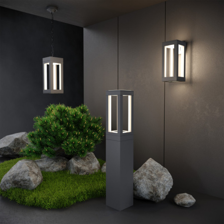 Средние уличные фонари — Садово-парковый светильник Elektrostandard 1529 TECHNO LED серый купить в 