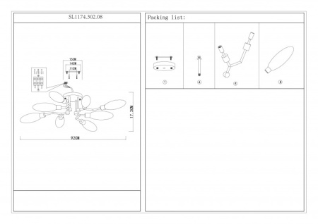 Люстры на штанге — Люстра на штанге ST-Luce SL1174.302.08 купить в 