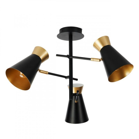 Люстры на штанге — Потолочная люстра IMEX MD.78853-3-S BK+FGD купить в 