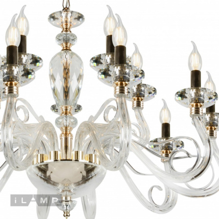 Люстры подвесные — Подвесная люстра iLamp P2328-10+5 GD купить в 