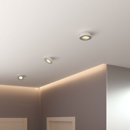 Встраиваемые точечные светильники — Встраиваемый светильник Elektrostandard Pruno белый/серебро 8W 4200К (25080/LED) купить в 