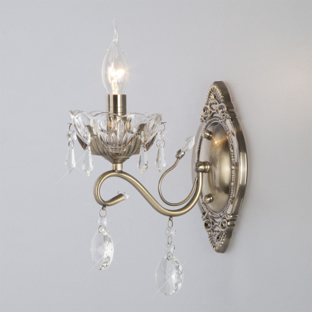 Настенные бра — Бра Eurosvet 10103/1 античная бронза/прозрачный хрусталь Strotskis купить в 
