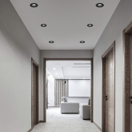 Встраиваемые точечные светильники — Встраиваемый светильник Elektrostandard 15267/LED 7W 4200K BK/BK черный/черный купить в 