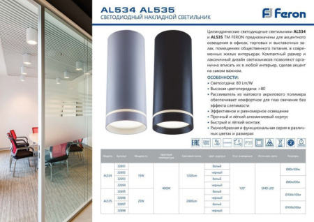 Накладные точечные светильники — Накладной светильник Feron 32697 купить в 