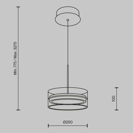 Подвесные светильники — Подвесной светильник Maytoni MOD348PL-L18BBS3K купить в 