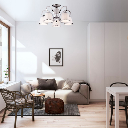 Люстры на штанге — Люстра на штанге Eurosvet 60088/5 хром купить в 