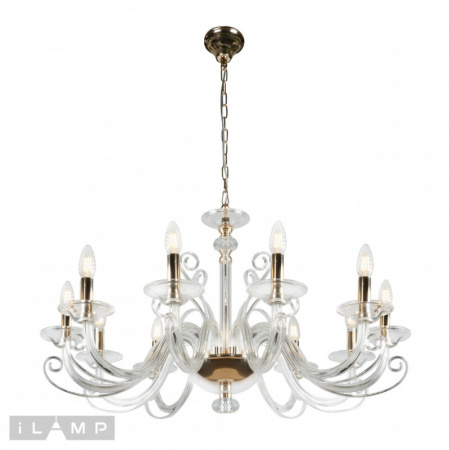 Люстры подвесные — Подвесная люстра iLamp P9372-10 GD купить в 