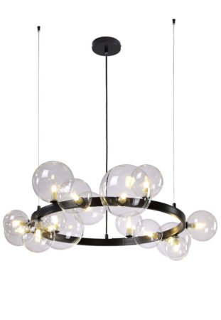 Люстры подвесные — Подвесная люстра Crystal Lux AGATA SP15 V2 BLACK/TRANSPARENTE купить в 