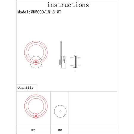 Потолочные светильники — Бра Seven Fires Merano WD5000/1W-S-WT купить в 