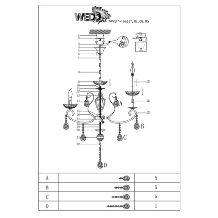 Люстры подвесные — Подвесная люстра Seven Fires Majssana 66417.01.09.05 купить в 