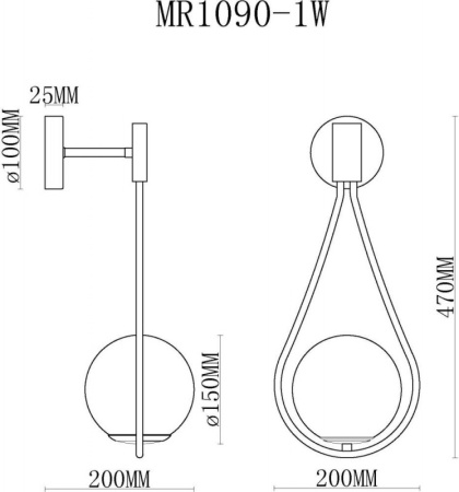 Настенные бра — Бра MyFar MR1090-1W купить в 