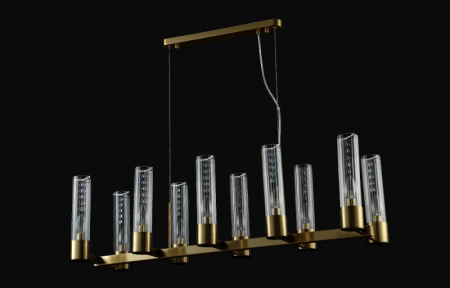 Люстры подвесные — Подвесная люстра Crystal Lux OTONO SP10 L980 BRASS/TRANSPARENTE купить в 