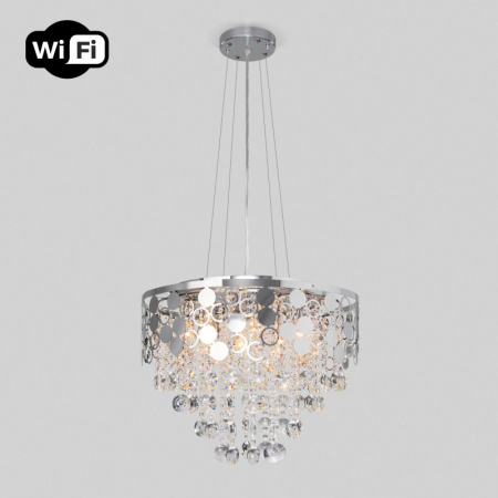 Люстры каскадные — Каскадная люстра Eurosvet 10123/8 хром/прозрачный хрусталь Strotskis Smart (10114/8) купить в 