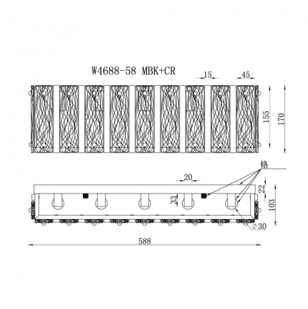 Настенные бра — Бра iLamp W4688-58 MBK+CR купить в 
