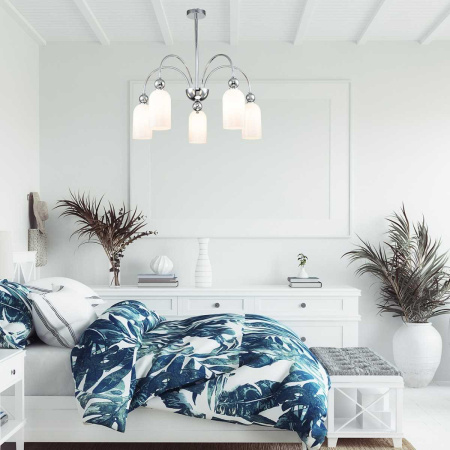 Люстры на штанге — Потолочная люстра Escada ODE 686/5PL Chrome купить в 