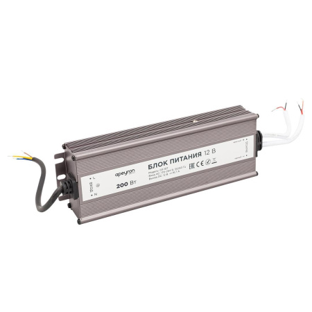 Блоки питания для светодиодной ленты — Блок питания Apeyron 12V 200W IP67 16,7A 03-107 купить в  Блоки питания для светодиодной ленты — Блок питания Apeyron 12V 200W IP67 16,7A 03-107 купить в