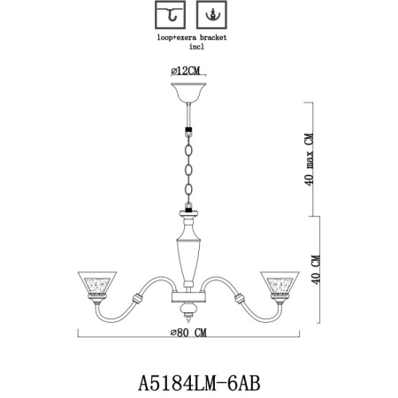 Люстры подвесные — Подвесная люстра ARTE Lamp A5184LM-6AB купить в  Люстры подвесные — Подвесная люстра ARTE Lamp A5184LM-6AB купить в