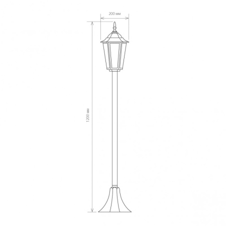 Высокие уличные фонари — Садово-парковый светильник Elektrostandard GL 1014F черный купить в 