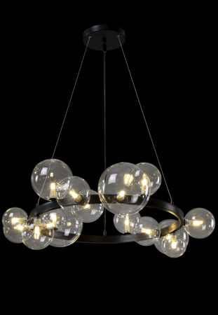 Люстры подвесные — Подвесная люстра Crystal Lux AGATA SP15 V2 BLACK/TRANSPARENTE купить в 