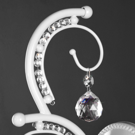 Настенные бра — Бра Eurosvet 10107/1 глянцевый белый/прозрачный хрусталь Strotskis купить в 