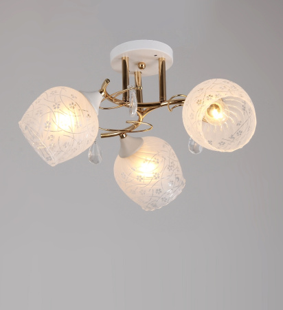 Потолочные люстры — 02651/3 белый с патиной хром купить в 