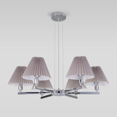 Люстры подвесные — Подвесная люстра Eurosvet 60136/6 хром/серый купить в 