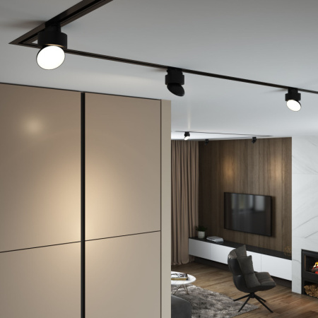 Трековые светильники — Светильник на шине Elektrostandard Smooth чёрный матовый 10W 4200K (85515/01) однофазный купить в 