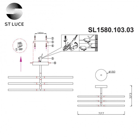 Люстры на штанге — Люстра на штанге ST-Luce SL1580.103.03 купить в 