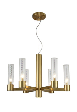 Люстры подвесные — Подвесная люстра Crystal Lux OTONO SP6+1 BRASS/TRANSPARENTE купить в 