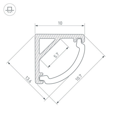 Профили для светодиодных лент — Профиль Arlight 036321 купить в 