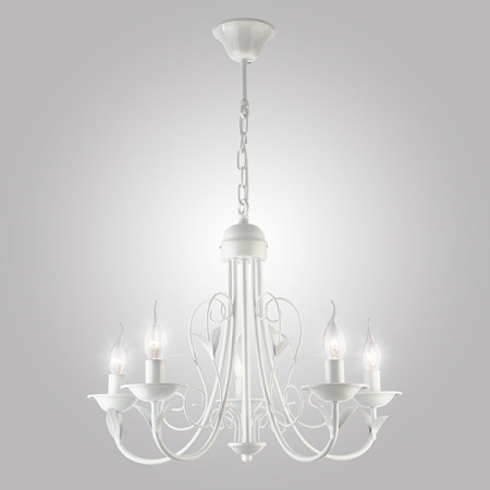 Люстры подвесные — Подвесная люстра Eurosvet 60050/5 глянцевый белый купить в 