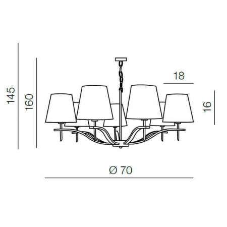 Люстры подвесные — Подвесная люстра Azzardo Princessa 7 AZ0725 купить в 