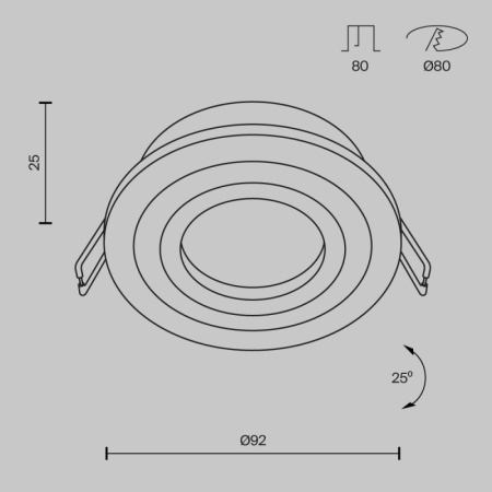 Встраиваемые точечные светильники — Встраиваемый светильник Maytoni Technical DL023-2-01S купить в 