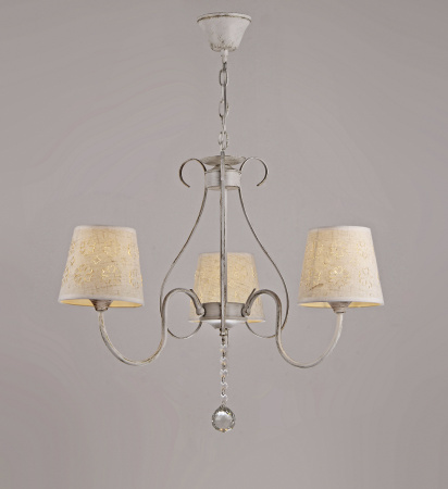Люстры подвесные — 2516/3 белый с патиной хром купить в 