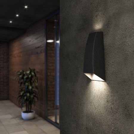 Уличные настенные светильники — Светильник настенный Elektrostandard Techno 1016 черный купить в 