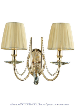 Настенные бра — Бра Crystal Lux VICTORIA AP2 GOLD/AMBER купить в 