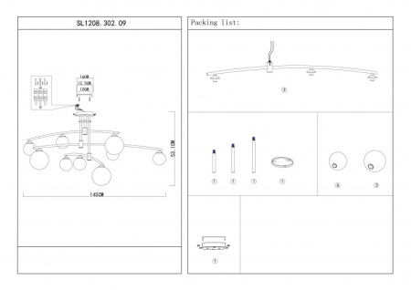 Люстры на штанге — Люстра на штанге ST-Luce SL1208.302.09 купить в 