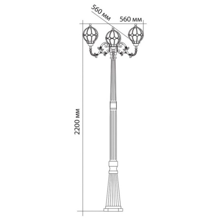 Высокие уличные фонари — Садово-парковый светильник Feron 11389 купить в 