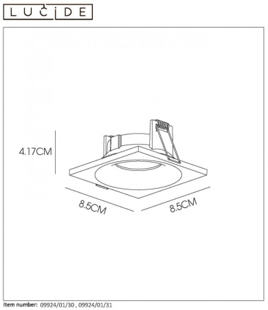 Влагозащищенные точечные светильники — Влагозащищенный светильник LUCIDE 09924/01/30 купить в  Влагозащищенные точечные светильники — Влагозащищенный светильник LUCIDE 09924/01/30 купить в